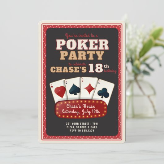 Invitation pour une soirée poker (Debout devant)