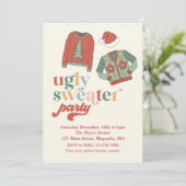 Invitation pour une soirée pull de Noël moche rétr (Debout devant)