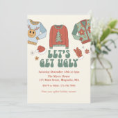 Invitation pour une soirée pull de Noël moche rétr (Debout devant)