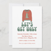 Invitation pour une soirée pull de Noël moche rétr (Devant)