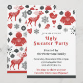 Invitation pour une soirée Pull Moche de Noël entr (Devant / Derrière)