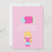Invitation pour une soirée pyjama d'anniversaire d (Dos)