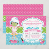 Invitation pour une soirée pyjama Spa pour un anni (Devant / Derrière)