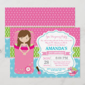 Invitation pour une soirée pyjama Spa pour un anni (Devant / Derrière)
