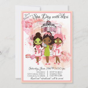 Invitation pour une soirée spa afro-américaine