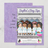 Invitation pour une Soirée Spa pour Jeunes Filles (Devant / Derrière)