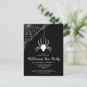 Invitation pour une soirée thé Halloween araignée (Debout devant)