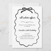 Invitation pour une soirée tout en blanc minimalis (Devant)