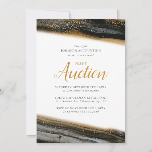 Invitation pour une vente aux enchères silencieuse (Devant)