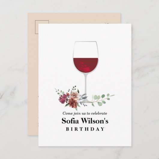 invitation pour vin adulte (Devant / Derrière)