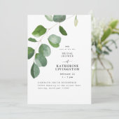 Invitation Pour vous Eucalyptus Simple Bridal Shower Invitati (Debout devant)