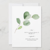 Invitation Pour vous Eucalyptus Simple Bridal Shower Invitati (Dos)