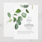 Invitation Pour vous Eucalyptus Simple Bridal Shower Invitati (Devant / Derrière)