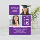 Invitation Pourpre 2013 et blanc d'invitation d'obtention du (Debout devant)