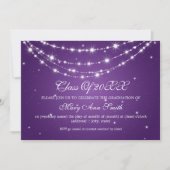 Invitation Pourpre à chaînes de scintillement de fête de (Devant)