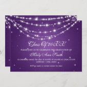 Invitation Pourpre à chaînes de scintillement de fête de (Devant / Derrière)