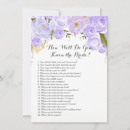 Invitation pourpre à quel point vous connaissez la jeune (Devant)