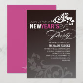 INVITATION POURPRE AU NÉON DE RÉVEILLON DE LA (Devant / Derrière)