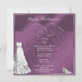 Invitation Pourpre blanc fascinant Quinceanera de robe de (Dos)