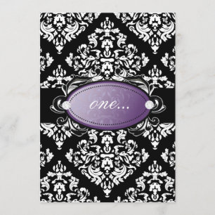 Invitation Pourpre blanc luxueusement noir de la damassé 311