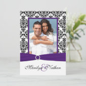 Invitation pourpre, blanc, noir de mariage de (Debout devant)