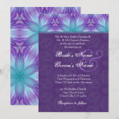 Invitation Pourpre bleu et royal V2 l'épousant pourpre d'Aqua (Devant / Derrière)