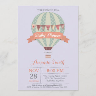 Invitation Pourpre chaud d'invitation de baby shower de
