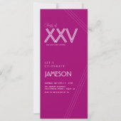 Invitation Pourpre | Classe moderne de XXV Graduation Party (Devant)