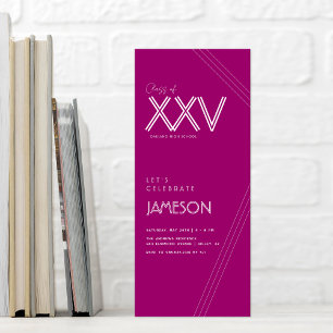 Invitation Pourpre Classe moderne de XXV Graduation Party