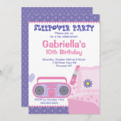 Invitation pourpre d'anniversaire d'amusement de (Devant / Derrière)