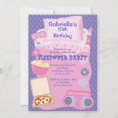 Invitation pourpre d'anniversaire d'amusement de (Devant)