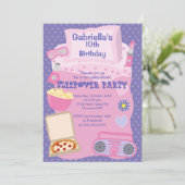 Invitation pourpre d'anniversaire d'amusement de (Debout devant)