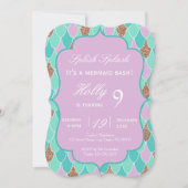 Invitation pourpre d'anniversaire de partie de (Devant)