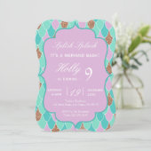 Invitation pourpre d'anniversaire de partie de (Debout devant)