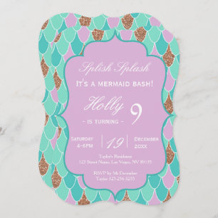 Invitation pourpre d'anniversaire de partie de