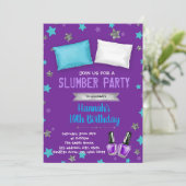 Invitation pourpre d'anniversaire de partie de (Debout devant)