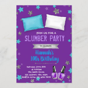 Invitation pourpre d'anniversaire de partie de