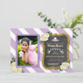 Invitation pourpre d'anniversaire de parties (Debout devant)