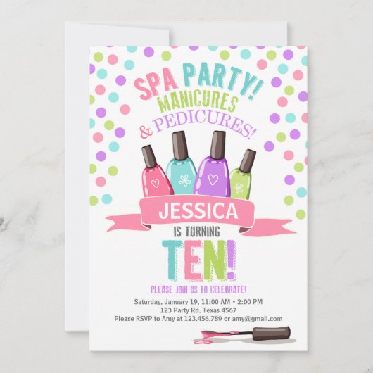 Invitation pourpre d'anniversaire de rose de (Devant)