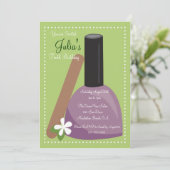 Invitation pourpre d'anniversaire de vernis à (Debout devant)