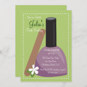 Invitation pourpre d'anniversaire de vernis à (Devant / Derrière)