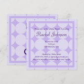 Invitation pourpre de baby shower (Devant / Derrière)