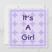 Invitation pourpre de baby shower (Dos)