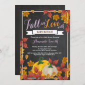 Invitation pourpre de baby shower de fille de (Devant / Derrière)