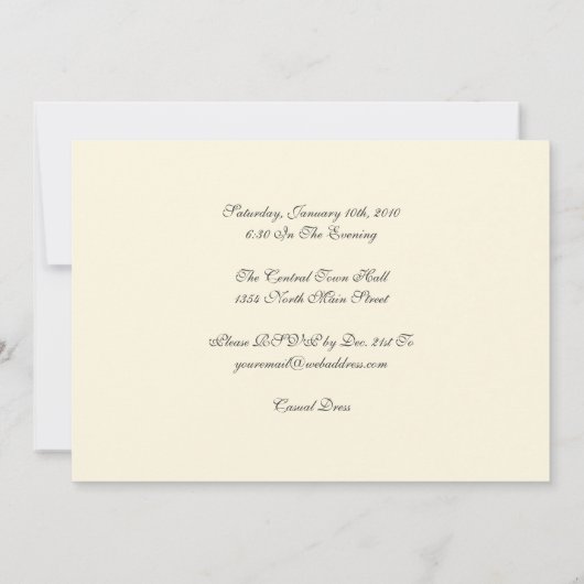 Invitation pourpre de damassé de fête (Dos)