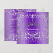 Invitation pourpre de diadème de diamant de (Devant / Derrière)