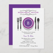 Invitation pourpre de dîner de répétition de (Devant / Derrière)