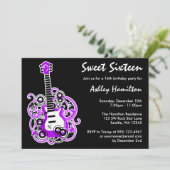 Invitation Pourpre de fête d'anniversaire du bonbon 16 à (Debout devant)