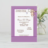 invitation pourpre de fête d'anniversaire du singe (Debout devant)