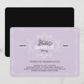 Invitation pourpre de Fête de la mariée de (Devant / Derrière)